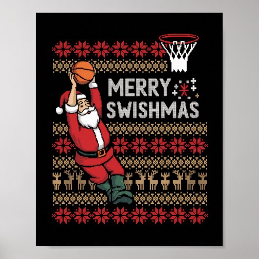 Merry Swishmas Basketball Ugly Weihnachten Weihnac Poster (Vorne)