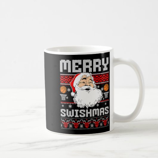 Merry Swishmas Basketball Xmas Ugly Christmas Men  Kaffeetasse (Rechts)