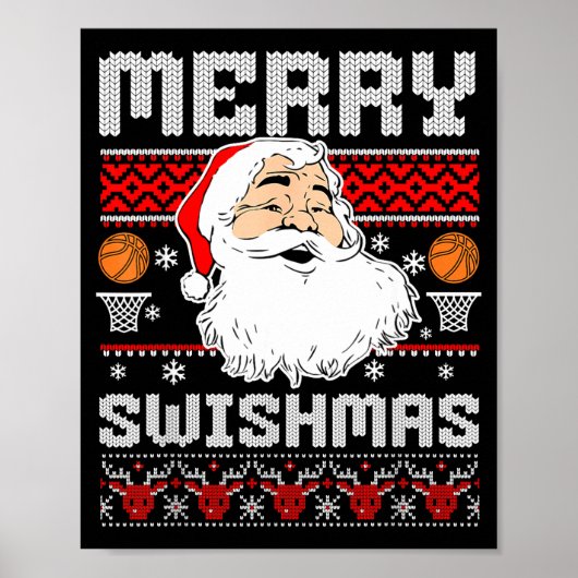 Merry Swishmas Basketball Xmas Ugly Christmas Men Poster (Vorne)