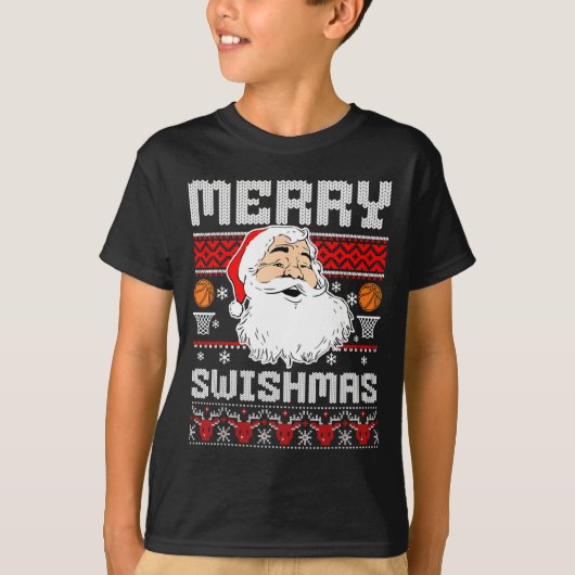 Merry Swishmas Basketball Xmas Ugly Christmas Men  T-Shirt (Vorderseite)