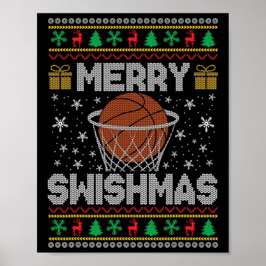 Merry Swishmas Bysketll Ugly Christmas Sweater Poster (Vorne)