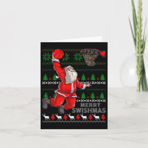 Merry Swishmas Santa Bysketbyll Byll Ugly Christma Karte