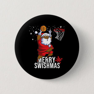 Merry Swishmas Santa Bysketbyll Christmas Pajamas Button