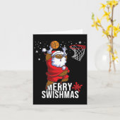 Merry Swishmas Santa Bysketbyll Christmas Pajamas Karte (Gelbe Blume)