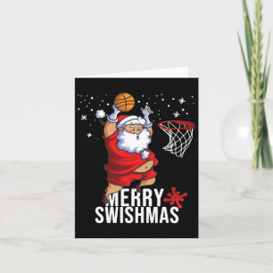 Merry Swishmas Santa Bysketbyll Christmas Pajamas Karte