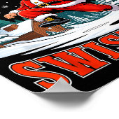 Merry Swishmas Santa Playing Basketball Christmas Poster (Ecke)