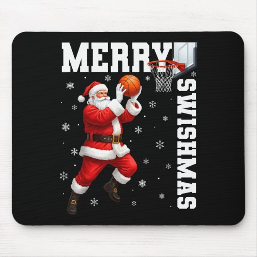 Merry Swishmas Srt Christmas Basketball Xmas Men B Mousepad (Vorne)