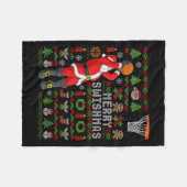 Merry Swishmas Ugly Christmas Basketball Christmas Fleecedecke (Vorderseite (Horizontal))