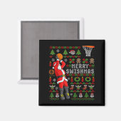 Merry Swishmas Ugly Christmas Basketball Christmas Magnet (Vorderseite/Rückseite)