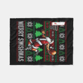 Merry Swishmas Ugly Christmas Basketball Weihnacht Fleecedecke (Vorderseite (Horizontal))