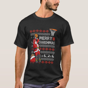 Merry Swishmas Ugly Christmas Basketball Weihnacht T-Shirt