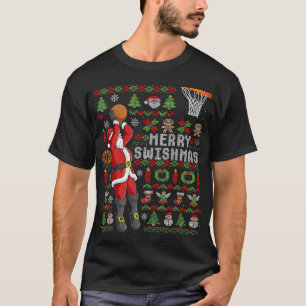 Merry Swishmas Ugly Christmas Basketball Weihnacht T-Shirt