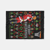 Merry Swishmas Ugly Christmas Bysketbyll Weihnacht Fleecedecke (Vorderseite (Horizontal))