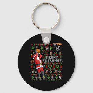 Merry Swishmas Ugly Christmas Bysketbyll Weihnacht Schlüsselanhänger
