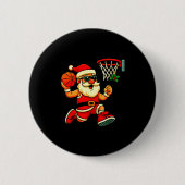 Merry Swishmas Ugly Christmas Sweater Basketball C Button (Vorderseite)