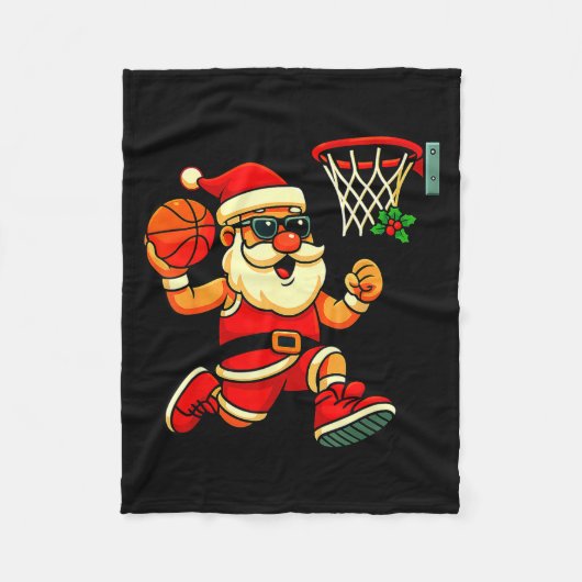 Merry Swishmas Ugly Christmas Sweater Basketball C Fleecedecke (Vorderseite)