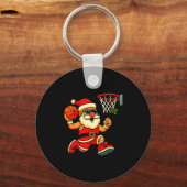 Merry Swishmas Ugly Christmas Sweater Basketball C Schlüsselanhänger (Vorderseite)