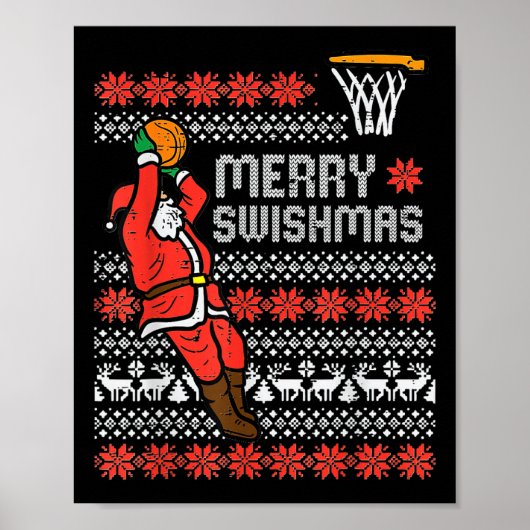 Merry Swishmas Ugly Christmas Sweater Bysketll Paj Poster (Vorne)