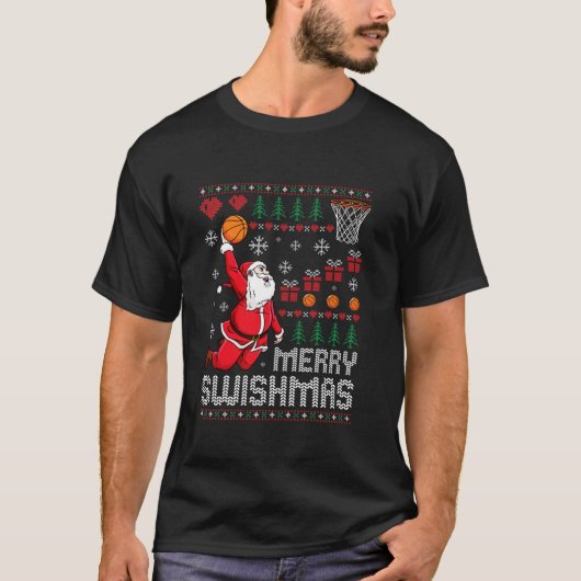 Merry Swishmas Ugly Christmas Weihnachtskörbe T-Shirt (Vorderseite)