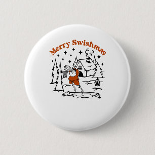 Merry Swishmas Ugly Sweater Button
