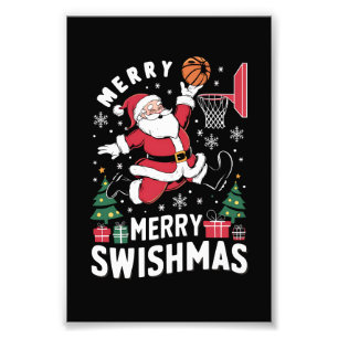 Merry Swishmas Weihnachten Weihnachtsfeier Basketb Fotodruck
