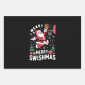 Merry Swishmas Weihnachten Weihnachtsfeier Basketb Geschenkpapier Set (Vorderseite)