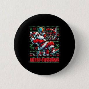 Merry Swishmas Weihnachts Basketball Ugly Youth Sw Button