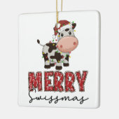 Merry Swissmas. Festliche Schweizer Kuh Keramikornament (Links)