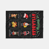Merry Syllables Xmas Phonics Reading Teacher Holid Fleecedecke (Vorderseite (Horizontal))