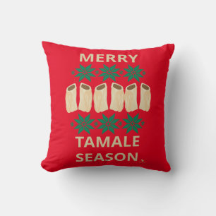 Merry Tamale Season Cheeky Holiday Simple Style T- Kissen