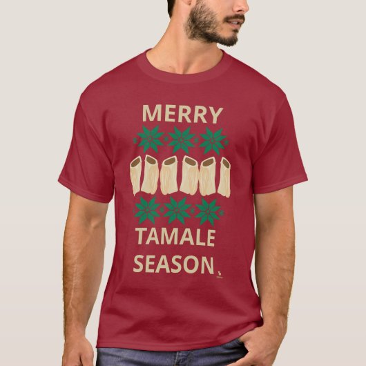Merry Tamale Season Cheeky Holiday Simple Style T-Shirt (Vorderseite)