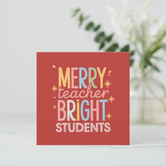Merry Teacher Bright Schüler Weihnachten Weihnacht (Stehend Vorderseite)
