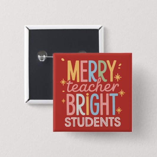 Merry Teacher Bright Schüler Weihnachten Weihnacht Button (Vorne & Hinten)