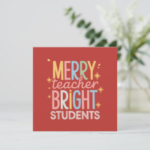 Merry Teacher Bright Schüler Weihnachten Weihnacht Einladung