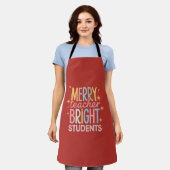 Merry Teacher Bright Schüler Weihnachten Weihnacht Schürze (Getragen)