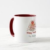 Merry Teacher Retro Christmas Tasse (Vorderseite Links)