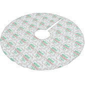 Merry Tex-Mas Y'all auf White Polyester Weihnachtsbaumdecke (Schrägansicht)