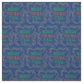 Merry Tex-Mas Y'all Rope Frame auf blau Stoff (Muster)