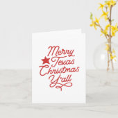 Merry Texas Christmas Y'all Script Red Greeting Karte (Gelbe Blume)