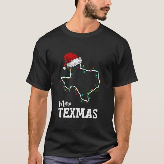 Merry Texas Staat Weihnachten Kontur S T-Shirt (Vorderseite)