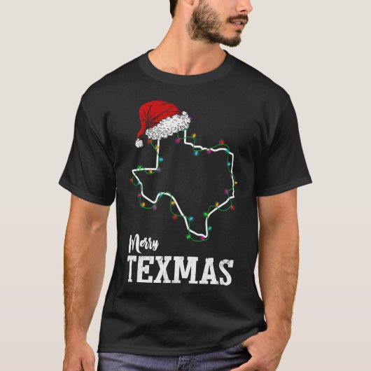 Merry Texas Staat Weihnachten Kontur S T-Shirt (Vorderseite)