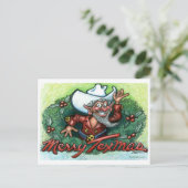 Merry Texmas Feiertagspostkarte (Stehend Vorderseite)