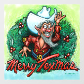 Merry Texmas Window Clying Fensteraufkleber (Blatt)