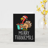 Merry Thankmas Santa Turkey Day Erntedank Chris Karte (Gelbe Blume)