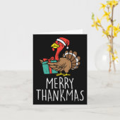 Merry Thankmas Santa Turkey Day Erntedank Chris Karte (Gelbe Blume)