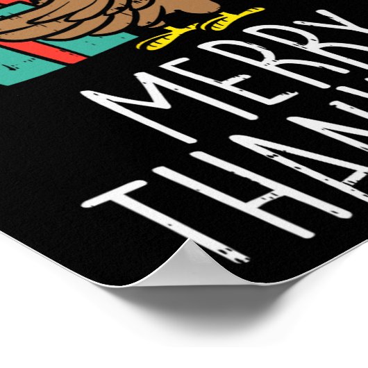 Merry Thankmas Santa Turkey Day Erntedank Chris Poster (Ecke)