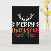 Merry Thanksmas Christmas Thanksgiving Turkey Sant Karte (Gelbe Blume)