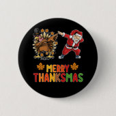 Merry Thanksmas Erntedank Herbst Weihnachtssaison Button (Vorderseite)