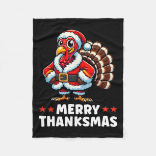 Merry Thanksmas Erntedank Türkei Xmas Funny Fleecedecke