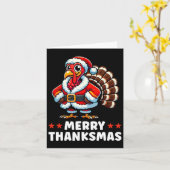 Merry Thanksmas Erntedank Türkei Xmas Funny Karte (Gelbe Blume)